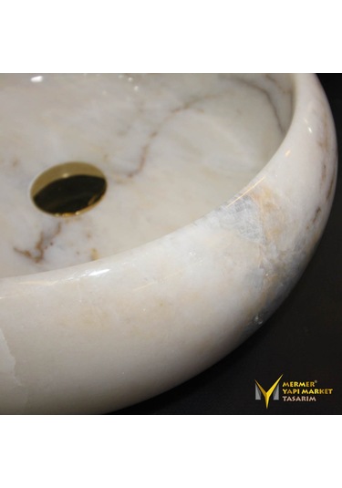 Afyon Kristal Sarı Bombeli Lavabo