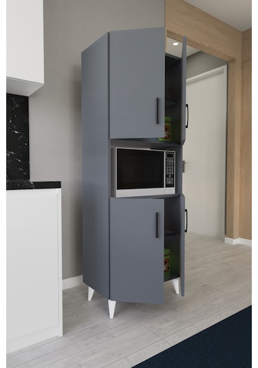 Hobbie Mikrodalga Mutfak Dolabı Antrasit Antrasit