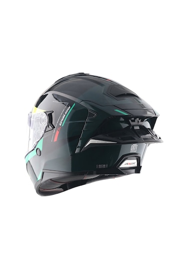 Axor Brutale Kryptıc Full Face Kapalı Kask Parlak Siyah - Yeşil