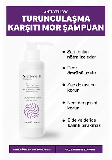 Sistéme 11 Turunculaşma Karşıtı Silver Mor Şampuan 250 Ml Boyalı