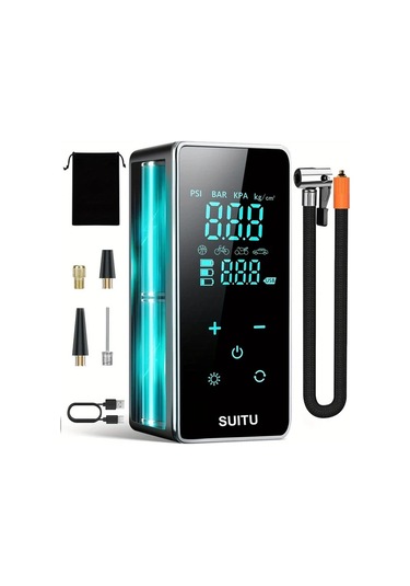 Willowhaven Siyah 150psı Kablosuz Portatif Lastik Şişirme Cihazı Dijital Göstergeli Usb Şarjlı Seyahat Kompresörü