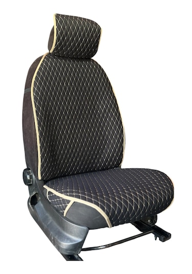 Oto Koltuk Minderi Oto Koltuk Kılıfı 2 Li Set Bej-siyah