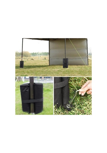 Homyl Gölgelik Kum Torbası Çadır Ağırlıkları Çanta Siyah