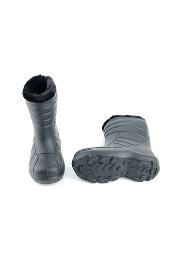 Gezer Erkek Çocuk Kışlık Eva İçi Sıcak Astarlı Rahat Taban Yağmur Bot Çizme Siyah