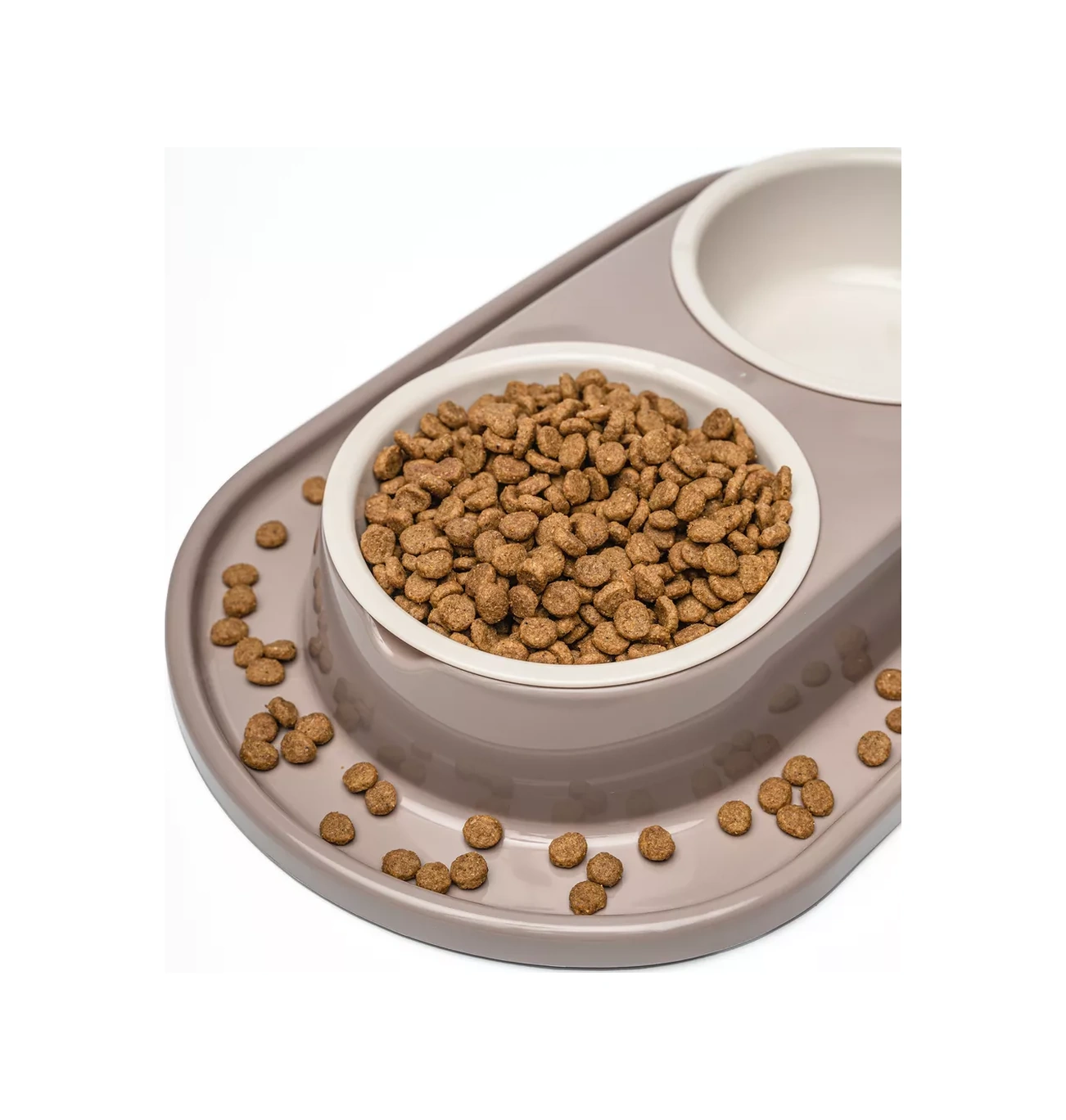 Al'ternativa Bej Renkli Kedi Ve Köpekler İçin Çift Kase 178093931