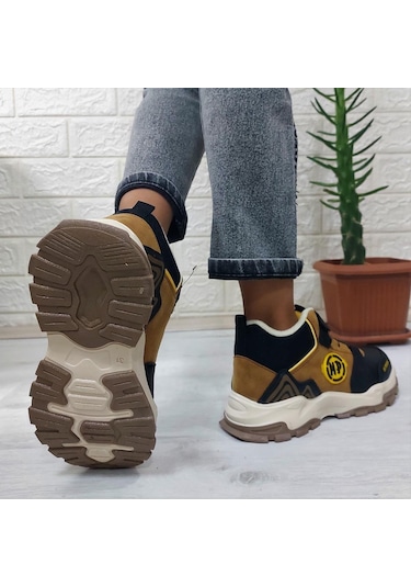 M.p One 3139 Taba - Siyah Fuspetli Cırtlı İçi Polar Erkek Çocuk Bot 001