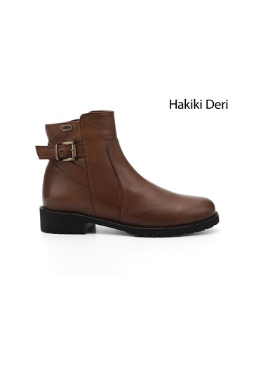 Gönderi R Kadın Taba Antik Fermuarlı Kauçuk Taban Hakiki Deri Bot Dkzb61346460 Taba
