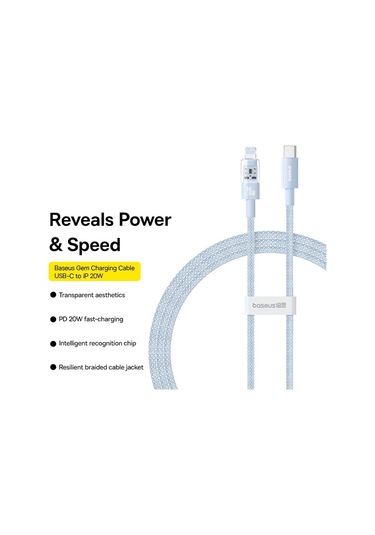 Baseus Cd Serisi Pd20w Usb-c / Type-c - 8 Pin Hızlı Şarj Veri Kablosu, Uzunluk: 1 M