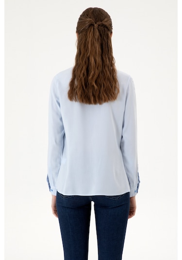 U.s. Polo Assn. Kadın Açık Mavi Gömlek Desenli 50316429-vr003 Acık Mavı