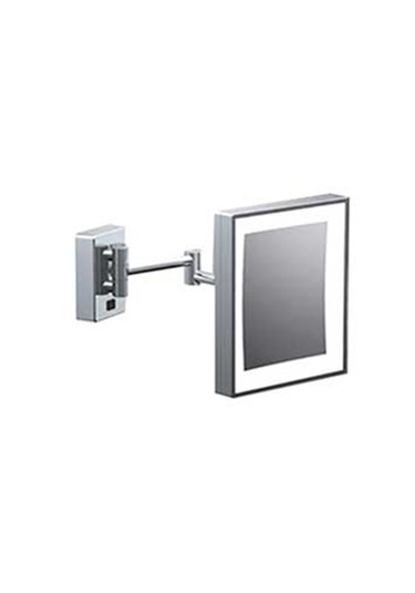 Ayna, Led Işıklı A.sarı , Çift Kollu, Kare, 3x - Krom Krom
