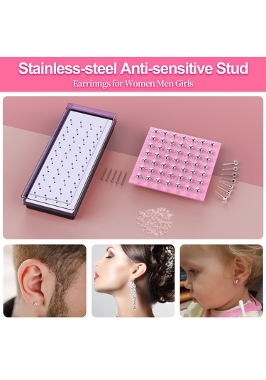 Qingmipy Profesyonel Kulak Delme Seti Mor - Güvenli Ve Kolay Kullanım, 1 Kulak Delme Aleti + Ayna Kutusu + İşaret Kalemi + 138 Adet Pırlanta Ve Silikon Tıkamaçlar