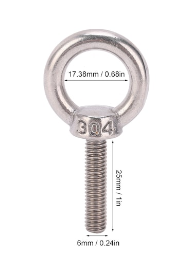 Tenfowee 10 Adet 304 Paslanmaz Çelik Kaldırma Cıvata M6x25, Tabanlı Yüzeyli Vida, Endüstriyel Donanım, Dayanıklı Ve Korozyona Dirençli