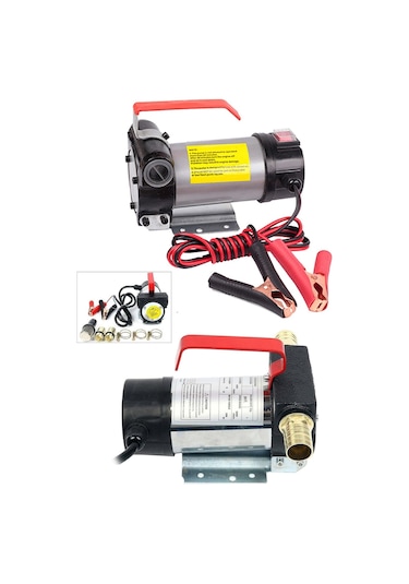 24 V Taşınabilir Yakıt Sıvı Yağ Mazot Aktarma Pompası Su Olmaz