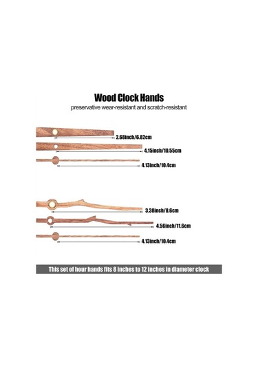 Goldenqian 8 Adet Uzun Şaft Duvar Saati Hareket Mekanizması 4 Tip 12 Inç Ceviz Ahşap Kuvars Parça Değişimi 6o3pxl Siyah