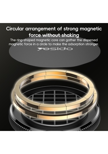 Yesido C213 Araba Kayan Ekran Klipsli Magsafe Manyetik Telefon Tutucu Siyah