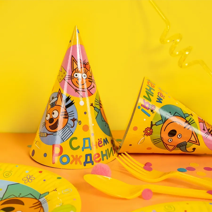 Davajdarit' Üç Kedi Çocuk Partisi İçin Tek Kullanımlık Yemek Seti 150736231 100 adet