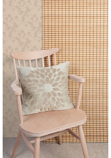 Jakarlı Kırlent 43X43 Cm Flower Natural