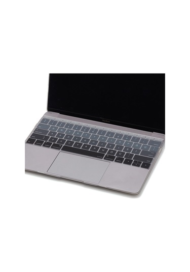 Laptop Macbook Pro Klavye Koruyucu Us To Tr 13inç A1708 -13inç A1534 İle Uyumlu Ombre Siyah Gri