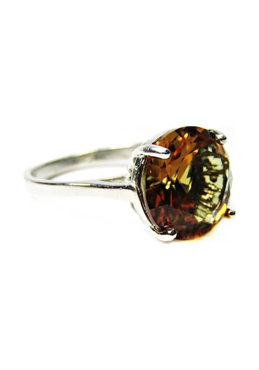 925 Ayar Gümüş Zultanit Yuvarlak Taşlı Kadın Yüzük