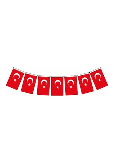 Vatan Türk Bayrağı Kağıt İpli Orta 7.5X12.5 50'li