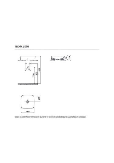 Creavit Ul040.00Mb Ultra Kare Çanak Lavabo 40 CM Inci Mat Beyaz