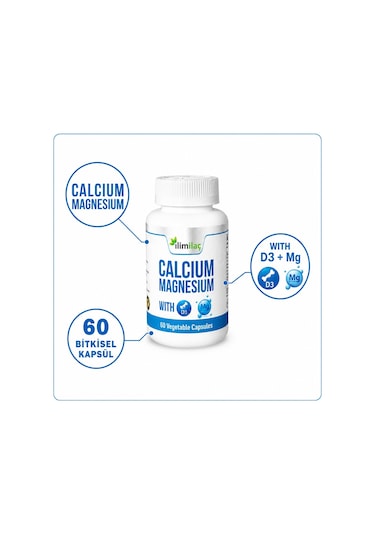 İlim Calcium Magnesium D3 Takviye Edici Gıda 5 x 60 Bitkisel Kapsül