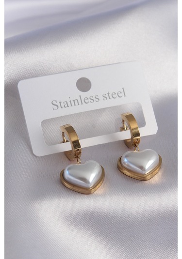 Zarif Kadın İçin Golden Çelik Tasarım Küpe Gri