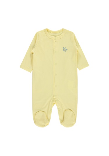 Civil Baby Yıldız Nakışlı 1-9 Ay Tulum - Sarı