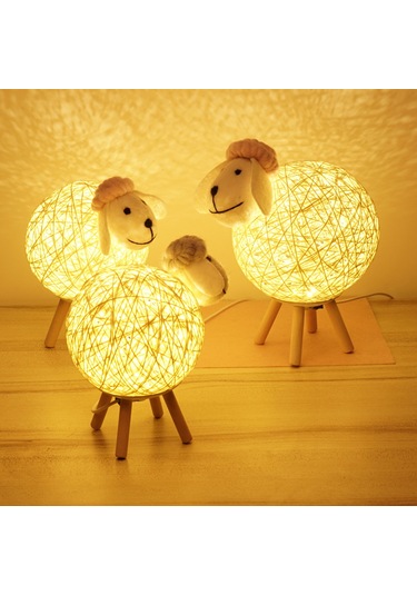 Jeehugo Küçük Kuzu Figürlü Usb Şarjlı 3w Işık, Pembe Renk, Dimmable Ve Zamanlayıcı Seçenekli Uyku Lambası Orta Boy Pembe