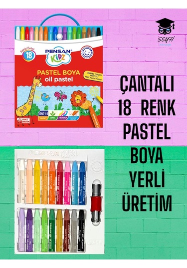 Çantalı 24 Renk Pastel Boya Yerli Üretim 18renk