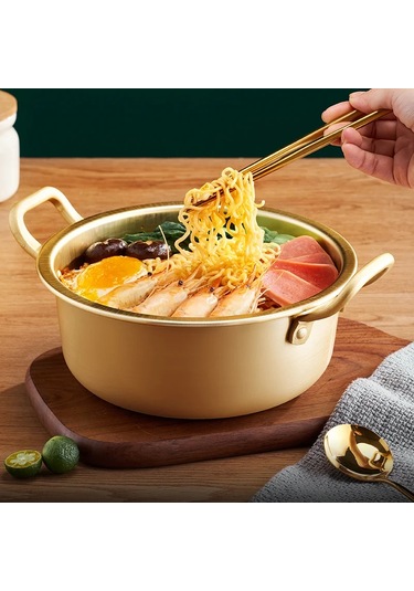 Güveç Kore Mini Askeri Erişte Pot Tencere Ramen Kamp Pot Çift Diğer