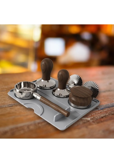 Suntek Espresso Tamping Mat Silikon Yumuşak Açık-gri