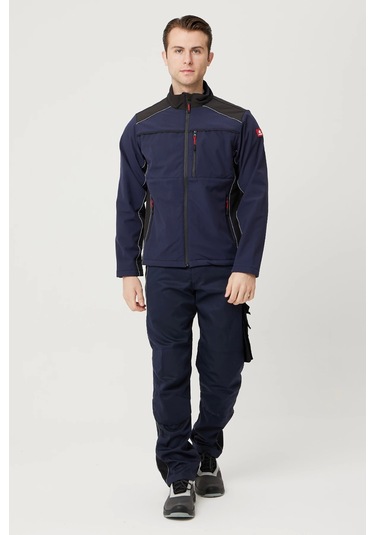 Allium Softshell Mont Suya Dayanıklı Rüzgar Kesici İç Astarlı Lacivert-siyah