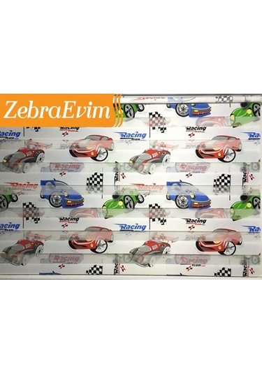 Racing Araba Zebra Stor Çocuk Perde