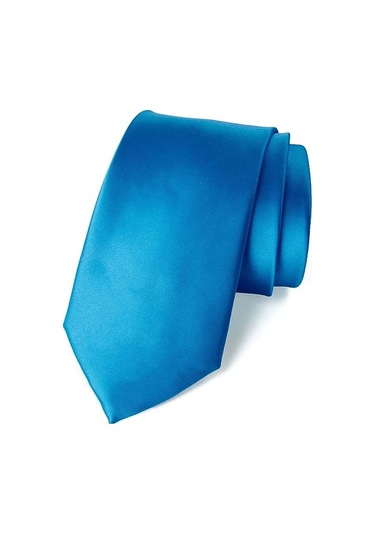Tezzgelsin Erkek Saten Kravat ve Mendil Set Mavi