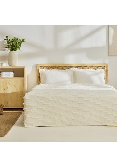 Kaşmir Home Ella Çift Kişilik Yatak Örtüsü Offwhite Beyaz