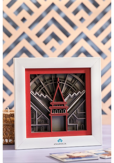 Galata ArtDeco Kırmızı Ahşap Duvar Panosu