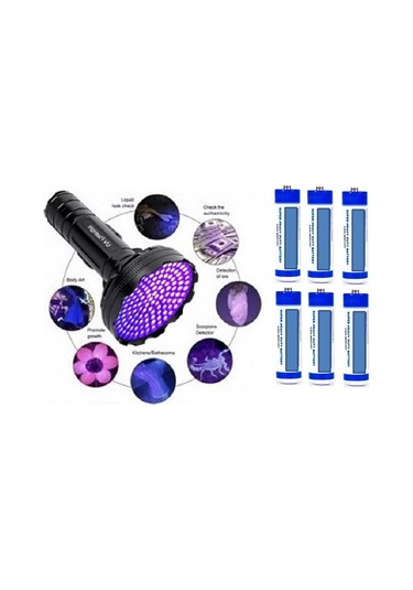 128 Led UV Mor işik Fener Sah-Te Para Bakteri Ultraviyole İdrar Siyah