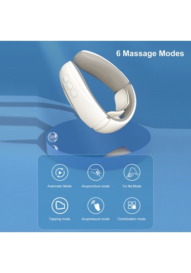 Leezsing Beyaz Usb Şarjlı Servikal Masaj Cihazı - 6 Mod Akupunktur, Tuina, Vurma 15 Dakika Otomatik Programlı Kollu Boyun Masajı Beyaz