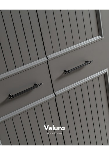 Cloud 6 Kapaklı Aynalı Gardırop Dolap Ceviz - Gri