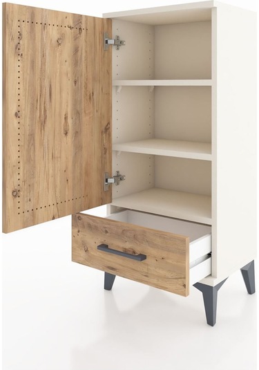 Arges Komodin 3 Raflı Tek Çekmeceli Tek Kapaklı 44x30x96 Aytaşı-çam Aytası