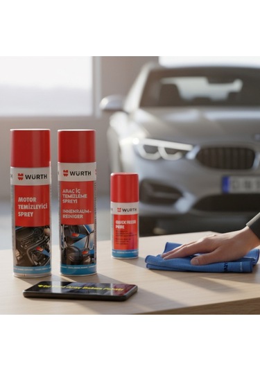 Würth Yeni Araç Motor Temizleme,araç İçi,quick Fresh,bez Bakım Paketi 4'lü