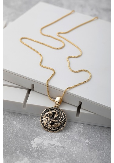 Uşaklıhafız 14 Ayar Altın Ejderha Figürlü Erkek Kolye