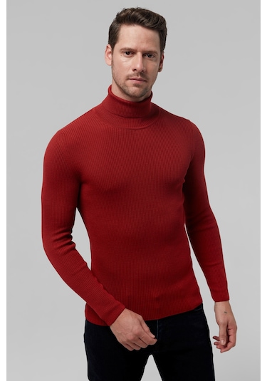 Twn Slim Fit Kiremit Rib Örgü Kazak 5ec0606317641 250