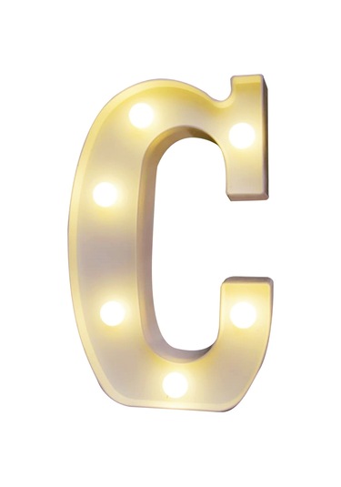 Maiyame Ip54 Su Geçirmez Islak Isık Harf C - Pvc Malzeme, 3v 2xaa Pil Dahil Değil , Sıcak Beyaz Sürekli Aydınlatma, Partiler/düğünler/ev Dekorasyonu İçin Diğer