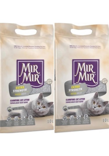 Mırmır Aktif Karbonlu Topaklaşan Bentonit Kedi Kumu 2 x 10 L