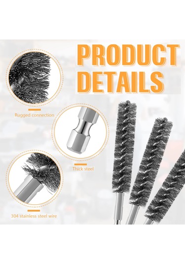 Samdoo 6 Adet 15mm Çaplı 304 Paslanmaz Çelik Boru Fırçası Seti - Altıgen Gövde, Power Tool Uyumlu, Pas Ve Tüketici Temizliği