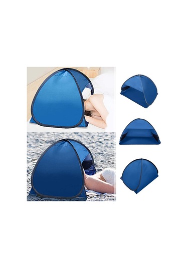 Dolıty Plaj Çadırı Bahçe Güneş Gölgelik Ekran Gölge Uv Koruyucu Gümüş Bez Mavi Çok Renkli