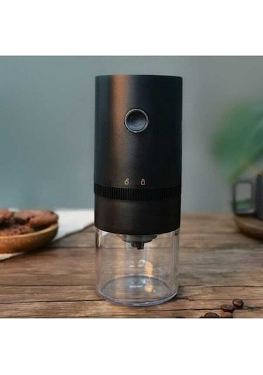 Ulzyvf Usb Şarjlı 12 Ayarlı Seramik Kahve Değirmeni - Taşınabilir Espresso, French Press İçin Fırça Hediyeli Siyah Siyah