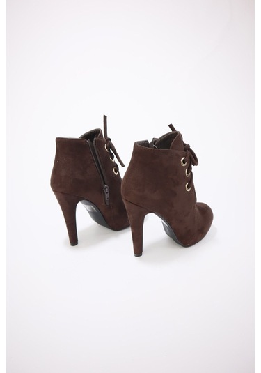 Kadın Nubuk Uzun Topuklu Ayakkabı Kahverengi